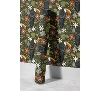EHOMERY Papier Peint Lessivable Autocollant Imperméable Pvc Résumé de Dessin Animé Toucan Mural Vinyle Intissé Cuisine Lavable Papier Et Amovible 45x500cm