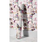 EHOMERY Papier Peint Panoramique Transfert Vinyle Thermocollant Manquer Wax Autocollant Motif Géométrique Papier Adhésif Imperméable Et Résistant À L'Huile 45x300cm
