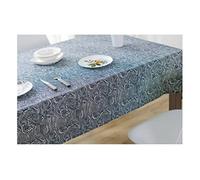 EHOMERY sous Nappe Table Rectangulaire Nappe De Cuisine Vagues Linge De Table Serviettes Nappe Rectangulaire Tissu Anti Tache Bleu Blanc Décoration De Protection De Table 90X140Cm