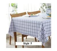 EHOMERY Table Nappe Nappe Toile Ciree Noel Rectangulaire Treillis Nappe Table Rectangulaire Impermeable Nappes Carrees Blanc Décoration De Protection De Table 135X220Cm