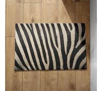 EHOMERY Tapis de Sol Entrée Magasin D'Entrée Exterieur Original Imprimé Zèbre Extra Fin Absorbant 50x80cm,