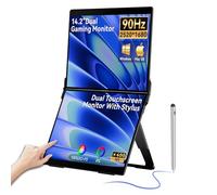 EHOMEWEI X2 Air QLED 2.8K Double écran tactile portable avec stylet 90 Hz 14,2 "x 2 IPS 2520 x 1680, luminosité 400 nits, 1500:1, 100 % sRGB, pour ordinateur portable de bureau/maison/voyage