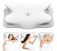 Ehomfory Oreiller cervical ergonomique en mousse à mémoire de forme, oreiller de soutien pour la nuque, pour dormir sur le côté, le dos et le ventre, 69 x 37 x 9/12 cm