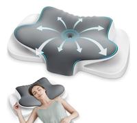 Ehomfory Oreiller Ergonomique Cervical 2 en 1 Oreiller Memoire Forme pour la Nuque, Coussin pour Dormir sur Le côté, Le Dos et Le Ventre, Gris