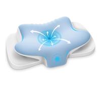 Ehomfory Oreiller Ergonomique Cervical 2 en 1 Oreiller Memoire Forme pour la Nuque, Coussin pour Dormir sur Le côté, Le Dos et Le Ventre, 65x37x10/12cm, Bleu