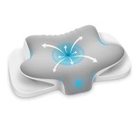 Ehomfory Oreiller Ergonomique Cervical 2 en 1 Oreiller Memoire Forme pour la Nuque, Coussin pour Dormir sur Le côté, Le Dos et Le Ventre, 65x37x10/12cm, Argent