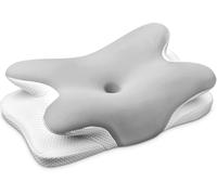 Ehomfory Oreiller Ergonomique Cervical, 2 en 1 Oreiller Memoire Forme pour la Nuque, pour Dormir sur Le côté, Le Dos et Le Ventre, 62 x 41 x 9/12cm (Argent)