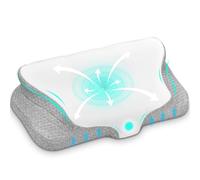 Ehomfory Oreiller Ergonomique Cervical Memoire Forme, Oreiller Ergonomique à Mémoire de Forme pour Les Dormeurs sur Le côté, Le Dos et Le Ventre (Blanc)