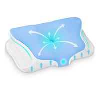 Ehomfory Oreiller Ergonomique Cervical Memoire Forme, Oreiller Ergonomique à Mémoire de Forme pour Les Dormeurs sur Le côté, Le Dos et Le Ventre (Bleu)