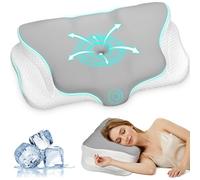 Ehomfory Oreiller Ergonomique Cervical Memoire Forme, Oreiller Ergonomique à Mémoire de Forme pour Les Dormeurs sur Le côté, Le Dos et Le Ventre (Gris)