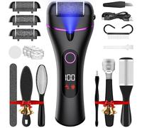 Ehomfory Rapeuse Pieds Electrique avec 3 Rouleaux de Remplacement Ponceuse Pied Pedicure Râpe Pied Rappe Electrique Pieds Pédicure Grattoir Pierre Ponce Lime Rechargeable Foot File, 3 Vitesses