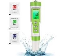 Ehomfy 4-en-1 Testeur pH Mètre Electronique, Testeur de Qualité de l'eau PH/TDS/EC/Température de 2% Précision, 0-14 pH avec écran LCD Rétroéclairé, Étalonnage Automatique pour Eau Potable, Aquarium