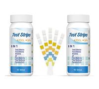 Ehomfy 6 en 1 Bandelettes pour Spa Piscine Brome Therme - Qualité d'eau sur Chlore Total/Libre, Alcalinité, Acide Cyanurique, Dureté du Liquide - Testeur Général (100pcs)