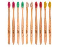 [EHOP] Lot de 10 Brosses à Dents en Bois Français | Poils Extra Souples | Convient aux Adultes | Fabrication Française | Brosses Écologiques | Dentaire Zéro Déchet, Manche Biobasé
