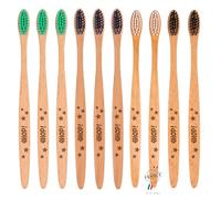 [EHOP] Lot de 10 Brosses à Dents en Bois Français | Poils Medium | Convient aux Adultes | Fabrication Française | Brosses Écologiques | Dentaire Zéro Déchet, Manche Biobasé