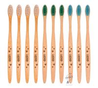 [EHOP] Lot de 10 Brosses à Dents en Bois Français | Poils Souples | Convient aux Adultes | Fabrication Française | Brosses Écologiques | Dentaire Zéro Déchet, Manche Biobasé