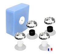 [EHOP] Lot de 4 Porte-Savons Magnétiques Muraux - Fabriqué en France - Aimant Puissant et Protection Intégrée, Fixation sans Perçage, Idéal Salle de Bain et Cuisine (4, Transparente)