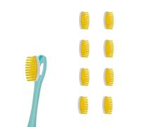 [EHOP] Lot de 8 Têtes de Brosse à Dents Rechargeables Compatibles | Jaune | Convient aux Enfants | Poils Extra Souples | Fabriqué en France | Dentaire Écologique | Hygiène bucco-dentaire optimale