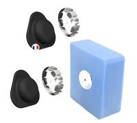 [EHOP] Pack de 2 Porte-savons aimantés Fixes avec Un adhésif | Noir | Design & Fixation Puissante sans Perçage ni Ventouse | Savon Solide | Design Français