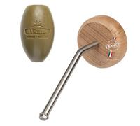 [EHOP] Porte-Savon Mural écolier Naturel avec Savon de Marseille | Support en Bois & INOX - Fabriqué en France | Zéro déchet, hygiénique et Durable | Idéal Salle de Bain et Cuisine