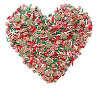 EHOPE Tranches de Noël en résine pour bonbons, saupoudrées d'argile, tranches d'argile polymère pour nail art, bricolage, gâteaux, téléphone (maison de Noël + bonhomme de neige, 40 g)