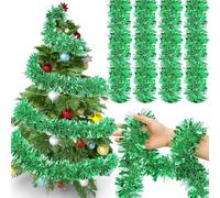 EHOTER 6 Pièces Guirlande De Noel Sapin Guirlandes Tinsel Noël Guirlande De Sapin Guirlande Tinsel Métallique Brillant Guirlandes Décoration, Guirlande Noel Décorations De Noël (Vert)