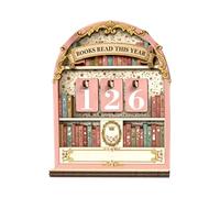EHOTER Books Read This Year Tracker Étagère décorative en bois pour lecteurs, enseignants, écrivains et amateurs de bibliothèque (C)