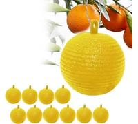EHOTER Boule De Piège à Mouches Suspendue, Pièges à Insectes, Mouche Piège Collant,Attrape-Mouches à Fruits, Attrape-parasites Extérieur pour Pots De Fleurs Balcons Cours Vergers (10 pièces,Jaune)