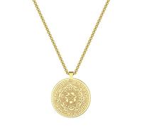 EHOTER Collier Médaille de 7 Archanges Sceau du Vrai Dieu Talisman Pentagramme de Salomon Amulette de Protection Magique Collier Pendentif Argent Cadeau pour Homme Femme (Or)