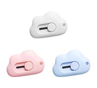 EHOTER Couteau Petit Portable en Plastique Pratique de Nuages Coupeur d'enveloppes Box Cutter Aider Bricolage Mieux Ouvre-lettre Couteau de Papeterie pour Bureau Famille (3 Couleurs)