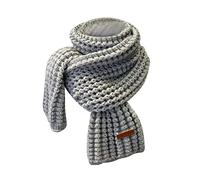 EHOTER Écharpe d'hiver tricotée tendance pour femme - Longue écharpe vintage - Grande écharpe douce et chaude - Laine épaisse pashmina, gris, taille unique