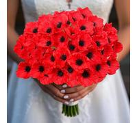 EHOTER Ensemble De 24 Tiges De Coquelicots Artificiels, Bouquet De Fleurs Artificielles, Décor De Mariage Et De Photographie Réaliste, Décoration pour Maison Bureau (24 Tiges)