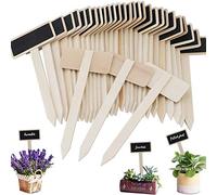EHOTER Étiquettes Potager Etiquettes à Planter Mini Tableau en Bois Étiquettes pour Plantes Pancarte en Bois pour L'Étiquetage des Plantes Tableau Noir pour Étiquette De Jardin T-Type (Lot de 30)