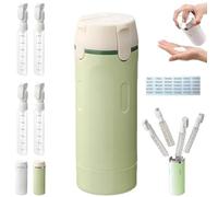 EHOTER Flacon distributeur de voyage rechargeable 4 en 1 pour articles de toilette, conteneurs portables pour shampooing, lotion, après-shampooing, crème (vert)