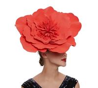 EHOTER Grand bibi à fleurs pour femme - Accessoires de déclaration pour filles et femmes, Rouge, Taille unique