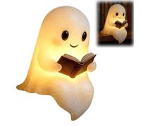 EHOTER Lampe De Lecture Fantôme, Lampes De Nuit Lumineuses Et Chaleureuses, Veilleuse 3D À Lumière Chaude, Décoration De Halloween Pour Table Chambre Bureau Cheminée (15cm)