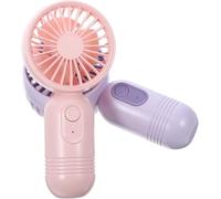 EHOTER Lot De 2 Mini Ventilateur Portable, Petit Ventilateur Personnel À Piles Avec 3 Vitesses, Ventilateur Portatif Alimenté Par Batterie Pour Femmes Hommes Bureau Voyages (Rose+Violet)