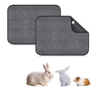 EHOTER Lot De 2 Tapis pour Cage De Cochon d'Inde Tapis De Pipi Réutilisable Antidérapant Et Lavable Couverture Absorbant pour Petits Animaux Lapin Nain Chinchilla Hérisson (60 * 44cm,Gris Foncé)