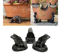 EHOTER Lot de 3 mini pieds décoratifs en résine en forme d'animal mignon pour pot de fleurs, intérieur et extérieur pour améliorer le drainage de l'air (grenouille)
