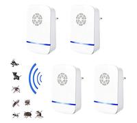 EHOTER Lot de 4 répulsifs électroniques à ultrasons pour souris - Sans danger pour les animaux domestiques et humains