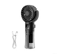 EHOTER Mini ventilateur portable avec brume d'eau, ventilateur rechargeable par USB avec 4 vitesses, petit ventilateur de bureau pour l'extérieur, l'école, les voyages, le camping (noir)