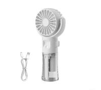 EHOTER Mini ventilateur portable avec brume d'eau, ventilateur rechargeable par USB avec 4 vitesses, petit ventilateur de bureau pour l'extérieur, l'école, les voyages, le camping (blanc)
