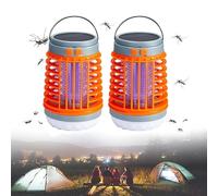 EHOTER Mozz Guard Mosquito Zapper 2024 Lampe Anti Moustique Buzzbug Lantern Tue Mouche Electrique Rechargeable USB pour Intérieur Et Extérieur Camping Pique-Nique Terrasse Jardin (Orange*2)