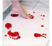 EHOTER Tapis De Bain Sanglants Halloween Feuille De Change De Couleur Invisible Rouge Lorsque des Peaux Humides sur des Planchers De Salle De Bain Cadeau d'halloween (Blanc)