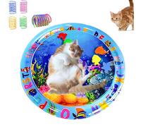 EHOTER Tapis sensoriel à eau pour chat 2024 - Tapis de jeu sensoriel interactif épais pour animaux domestiques - Tapis sensoriel pour chat à jouer seul avec 4 jouets à ressort (D)
