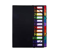 EHOTER Trieur A4 Extensible Trieur Document 12 Compartiments Colorés Avec Indexation Organiseur De Dossiers Grande Capacité Sac De Rangement En Plastiquepour École Bureau Maison