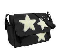 EHOTER Y2K Sac à bandoulière esthétique avec motif étoile pour femmes, adolescentes, filles, cadeau d'école, pour anniversaire, Saint-Valentin, Noir