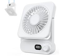 Ehoyal Ventilateur magnétique approuvé pour bateau de croisière : petit ventilateur de voyage portable de 17 cm pour dormir avec 100 vitesses, batterie rechargeable de 3800 mAh et branchement