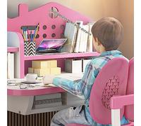 ehozirta Ensemble de chaises de bureau pour enfants, table d'étude pour enfants, table d'étude pour enfants, bureau pour enfants avec chaise cadeau, bureau pour enfants (amour rose angélique)