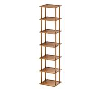 ehozirta Étagère à Chaussures en Bambou pour entrée - Tour d'angle Vertical étroit de 5 8 Niveaux, Organisateur Mince Peu encombrant Placard, Couloir, Salle Bain, étagères Amovibles Bottes et Sept